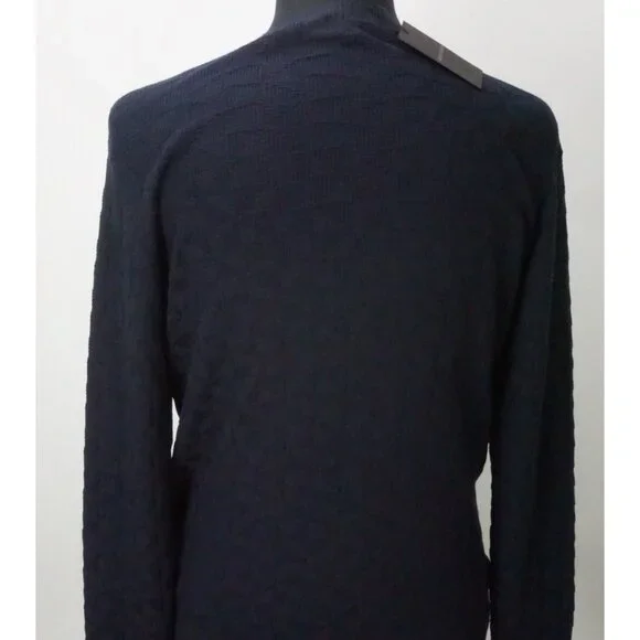 Giorgio Armani Cashmere Blend Navy Blue Woven Sweater Sz 38 BRAND NEW